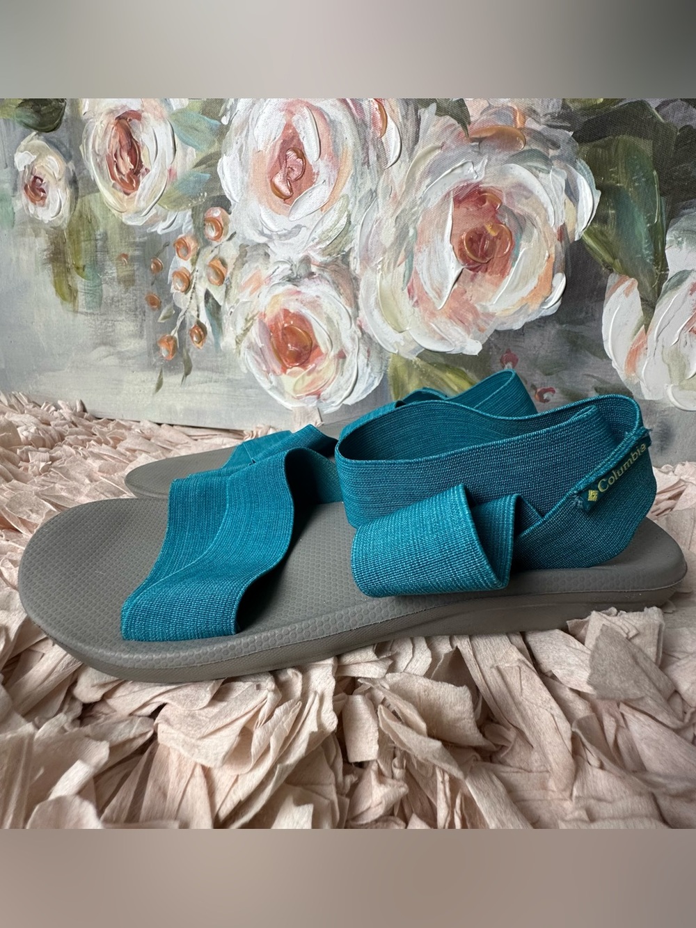 Columbia Batavia Teal Elastic-Strap Sandals